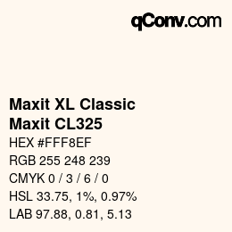 カラーコード: Maxit XL Classic - Maxit CL325 | qconv.com