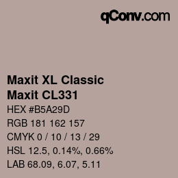 カラーコード: Maxit XL Classic - Maxit CL331 | qconv.com