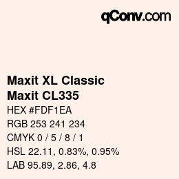 Farbcode: Maxit XL Classic - Maxit CL335 | qconv.com