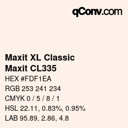 カラーコード: Maxit XL Classic - Maxit CL335 | qconv.com