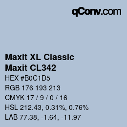 Code couleur: Maxit XL Classic - Maxit CL342 | qconv.com