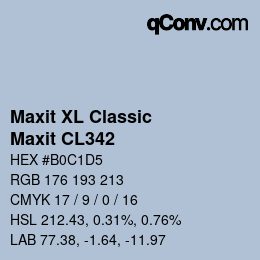颜色代码: Maxit XL Classic - Maxit CL342 | qconv.com