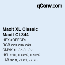 Código de color: Maxit XL Classic - Maxit CL344 | qconv.com