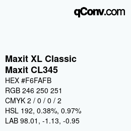 Código de color: Maxit XL Classic - Maxit CL345 | qconv.com