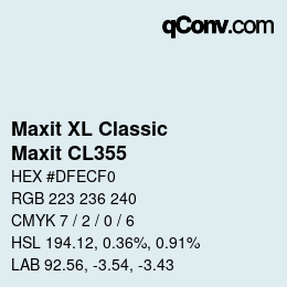 カラーコード: Maxit XL Classic - Maxit CL355 | qconv.com