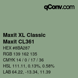 Código de color: Maxit XL Classic - Maxit CL361 | qconv.com