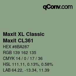 カラーコード: Maxit XL Classic - Maxit CL361 | qconv.com