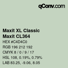 Código de color: Maxit XL Classic - Maxit CL364 | qconv.com