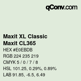 Code couleur: Maxit XL Classic - Maxit CL365 | qconv.com