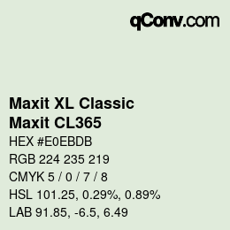 カラーコード: Maxit XL Classic - Maxit CL365 | qconv.com