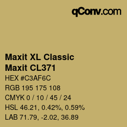 カラーコード: Maxit XL Classic - Maxit CL371 | qconv.com