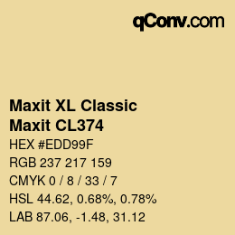 颜色代码: Maxit XL Classic - Maxit CL374 | qconv.com