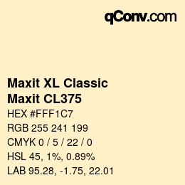 Código de color: Maxit XL Classic - Maxit CL375 | qconv.com