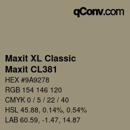 カラーコード: Maxit XL Classic - Maxit CL381 | qconv.com
