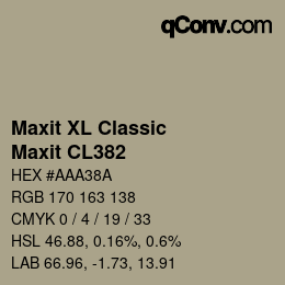 Code couleur: Maxit XL Classic - Maxit CL382 | qconv.com