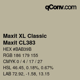 颜色代码: Maxit XL Classic - Maxit CL383 | qconv.com