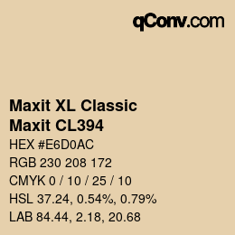 Code couleur: Maxit XL Classic - Maxit CL394 | qconv.com