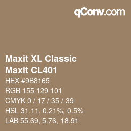 カラーコード: Maxit XL Classic - Maxit CL401 | qconv.com