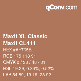カラーコード: Maxit XL Classic - Maxit CL411 | qconv.com