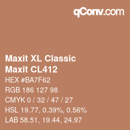 Código de color: Maxit XL Classic - Maxit CL412 | qconv.com