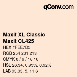 カラーコード: Maxit XL Classic - Maxit CL425 | qconv.com