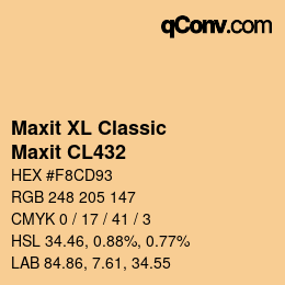 颜色代码: Maxit XL Classic - Maxit CL432 | qconv.com