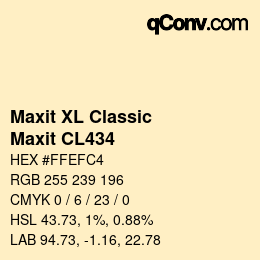 Code couleur: Maxit XL Classic - Maxit CL434 | qconv.com