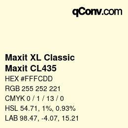 Code couleur: Maxit XL Classic - Maxit CL435 | qconv.com