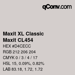 颜色代码: Maxit XL Classic - Maxit CL454 | qconv.com