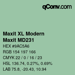 カラーコード: Maxit XL Modern - Maxit MD231 | qconv.com