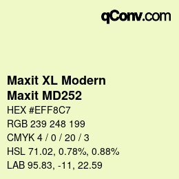 カラーコード: Maxit XL Modern - Maxit MD252 | qconv.com