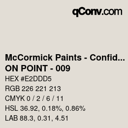 カラーコード: McCormick Paints - Confident Whites - ON POINT - 009 | qconv.com