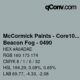 Farbcode: McCormick Paints - Core100 - Beacon Fog - 0490 | qconv.com