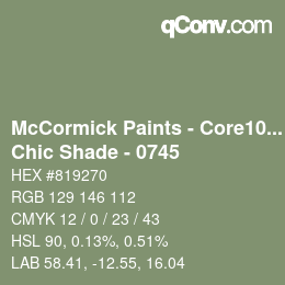 カラーコード: McCormick Paints - Core100 - Chic Shade - 0745 | qconv.com