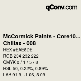 カラーコード: McCormick Paints - Core100 - Chillax - 008 | qconv.com