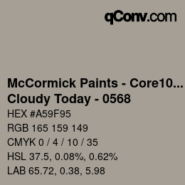 Code couleur: McCormick Paints - Core100 - Cloudy Today - 0568 | qconv.com