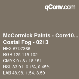 カラーコード: McCormick Paints - Core100 - Costal Fog - 0213 | qconv.com