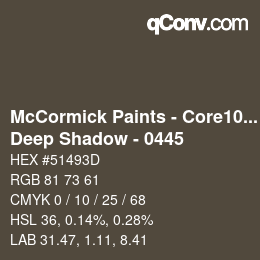 Farbcode: McCormick Paints - Core100 - Deep Shadow - 0445 | qconv.com