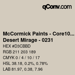 Farbcode: McCormick Paints - Core100 - Desert Mirage - 0231 | qconv.com