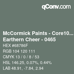 Code couleur: McCormick Paints - Core100 - Earthern Cheer - 0465 | qconv.com