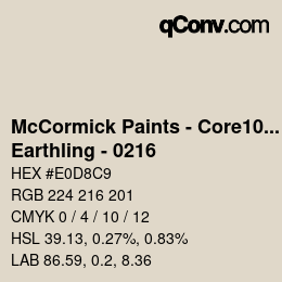 Code couleur: McCormick Paints - Core100 - Earthling - 0216 | qconv.com