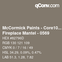 Code couleur: McCormick Paints - Core100 - Fireplace Mantel - 0569 | qconv.com