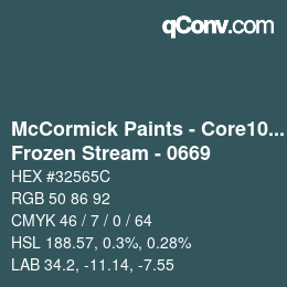 Farbcode: McCormick Paints - Core100 - Frozen Stream - 0669 | qconv.com