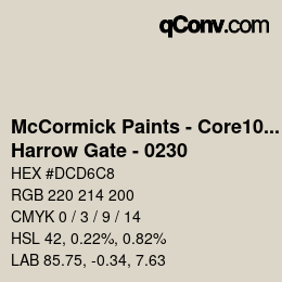 カラーコード: McCormick Paints - Core100 - Harrow Gate - 0230 | qconv.com