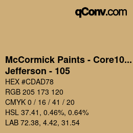 Farbcode: McCormick Paints - Core100 - Jefferson - 105 | qconv.com