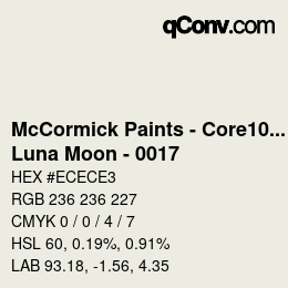 カラーコード: McCormick Paints - Core100 - Luna Moon - 0017 | qconv.com
