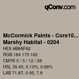 Farbcode: McCormick Paints - Core100 - Marshy Habitat - 0204 | qconv.com