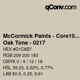 カラーコード: McCormick Paints - Core100 - Oak Tone - 0217 | qconv.com