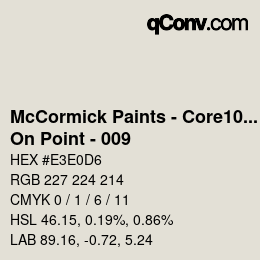 カラーコード: McCormick Paints - Core100 - On Point - 009 | qconv.com