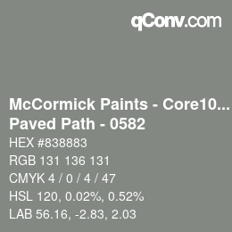 Farbcode: McCormick Paints - Core100 - Paved Path - 0582 | qconv.com